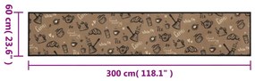 barna reggeli mintás mosható bársony konyhaszőnyeg 60x300 cm