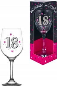 Nagy XXL 590 ml-es borospohár kartondobozban 18. születésnapra