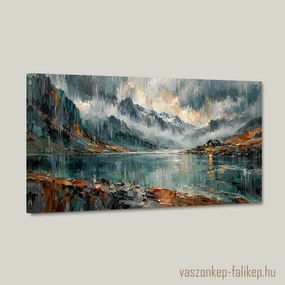 Csendes hegyi menedék vászonkép – prémium nyomat 40x23 cm
