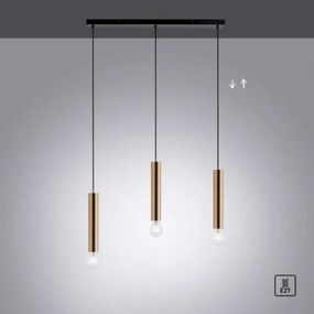 Leuchten Direkt 15618-60 - Csillár zsinóron BRUNA 3xE27/60W/230V sárgaréz