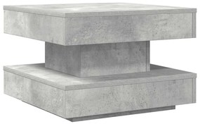 betonszürke dohányzóasztal 360 fokban forgatható 50x50x34,5 cm
