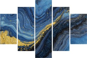 Kép - Kék-arany absztrakció (150x105 cm)
