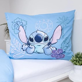 Kék egyszemélyes pamut gyerek ágyneműhuzat 140x200 cm Lilo and Stitch "Wave" – Jerry Fabrics