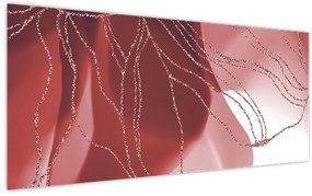 Kép - Piros absztrakt virág N⁰1 (120x50 cm)
