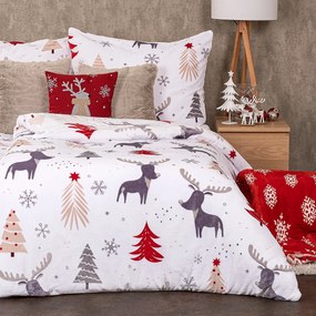 4Home Cute reindeer mikroflanel ágyneműhuzat, 140 x 200 cm, 70 x 90 cm