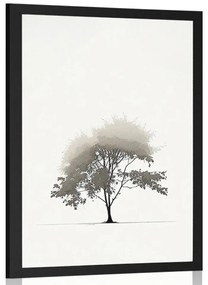Plakát minimalista lomblevelű fa