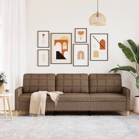 3 személyes barna szövetkanapé 210 cm
