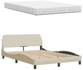 ágy matraccal krém 140x200 cm szövet