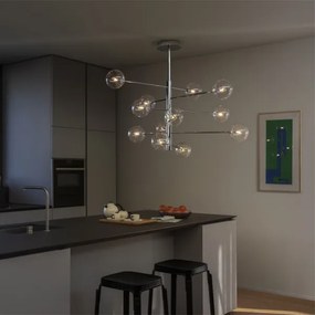 Ideal Lux - LED Csillár rúdon EQUINOXE 12xG4/2W/230V átm. 124 cm króm/átlátszó