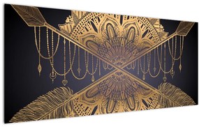 Kép - Arany mandala nyilakkal (120x50 cm)