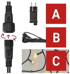 LED Karácsonyi kültéri lánc 100xLED/15m IP44 meleg fehér