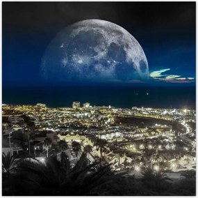 Poszterek 70x70 Hold a város felett Éjszaka