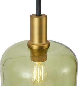 Hotel Chic állólámpa fekete és arany színben, zöld üveggel - Zuzanna