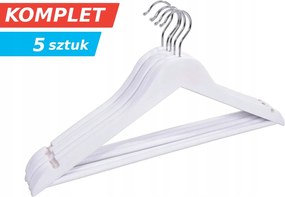 Fa Ruhaakasztó Szett 5DB-OS Ruhaakasztó Fa Fehér