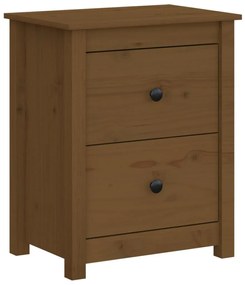 Mézbarna tömör fenyőfa éjjeliszekrény 50x35x61,5 cm