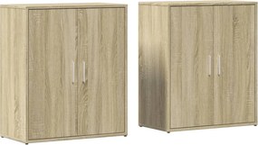 vidaXL 2 db sonoma tölgy színű szerelt fa tálalószekrény 60x31x70 cm