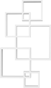 HOMCOM Fali Polc, Lebegő Falipolc Fali Tároláshoz, 9 Rekeszes Fali Dekoráció Nappalihoz, Hálószobához, Előszobához, Fehér | Aosom