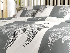 Pamut ágyneműhuzat TIRSO POLY szürke-fehér Ágyneműhuzat mérete: 70 x 90 cm | 140 x 200 cm