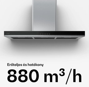 Klarstein Verosteel páraelszívó, Elegáns, minimalista, erőteljes, Energiaosztály A++, 881,6 m³/h, 90 cm