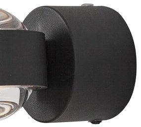 Design fali lámpa fekete, LED-del, IP44 - Lens