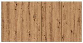 kézműves tölgy színű szerelt fa ágyfejtámla 160x1,5x80 cm