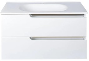 Piramida EURIDIKA fali fürdőszobabútor - műmárvány mosdóval - 2 fiókos - 100 x 48 x 53 cm