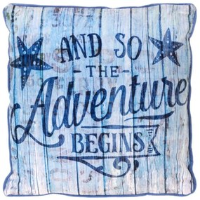 NEXOS Dekoratív párna kék fa megjelenéssel 40 x 40 cm