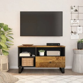 Tömör mangó- és szerelt fa TV-szekrény 80 x 33 x 46 cm
