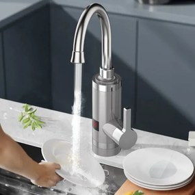 Átfolyós vízmelegítő LED kijelzővel 3000W/230V IPX4 rozsdamentes