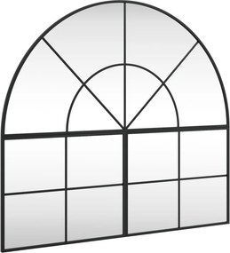 vidaXL fekete ívelt vas fali tükör 100x90 cm