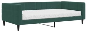 sötétzöld bársony heverő matraccal 100 x 200 cm