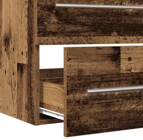 vidaXL Fürdőszobai mosdószekrény 2 pcs Öreg fa 100 x 38,5 x 48 cm
