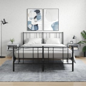 2 db betonszürke szerelt fa éjjeliszekrény 40 x 35 x 50 cm