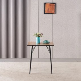 Étkezőasztal, artisan tölgy/fekete, 70x70x75 cm, NALAK TYP 1