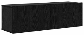 Fali TV Szekrény 4 pcs Musta tammi 200 x 30 x 30 cm Műanyag Fa