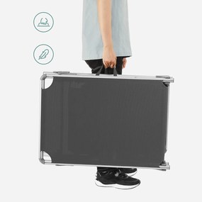 Napozóágy 55x193x31 cm, állítható napozóágy napellenzővel, füstszürke