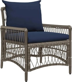 vidaXL Kerti Szék párnával Szürke 73 x 61 x 77 cm polirattan