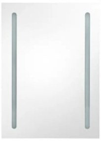 fényes fekete LED-es tükrös fürdőszobaszekrény 50 x 13 x 70 cm