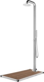 vidaXL rozsdamentes acél kerti zuhany barna aljjal 230 cm