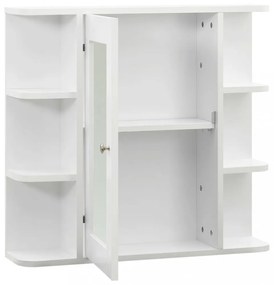 fehér MDF tükrös fürdőszobaszekrény 66 x 17 x 63 cm