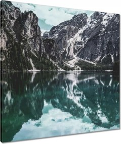 Vászonkép 60x60 Tó az Alpokban Hegyek