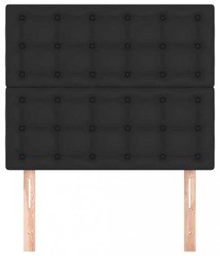 2 db fekete műbőr fejtámla 100x5x78/88 cm