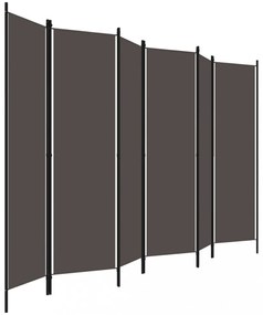 antracitszürke 6 paneles paraván 300 x 180 cm
