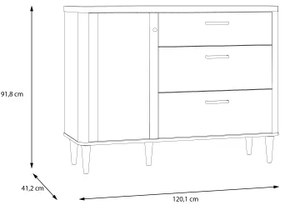 Fiókos komód VIRO barna/bézs
