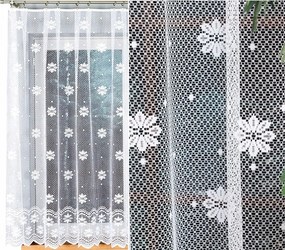 Jacquard mintás függöny 779031, 500x160cm egyenes, virágmintás (szegélyekkel)