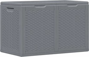 vidaXL szürke PP rattan kerti tárolóláda 180 L