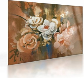 Kép - Festett csokor virág (üvegen) (70x50 cm)