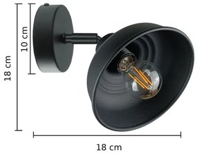 Fali spotlámpa FAUN 1xE27/60W/230V fekete