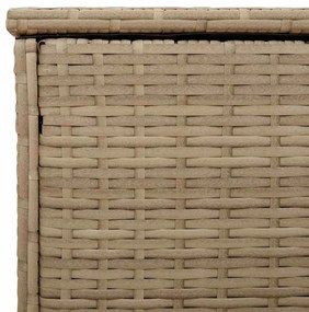 bézs polyrattan kültéri párna doboz 100x55x55,5 cm