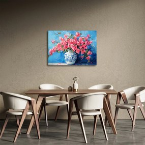 Kép - Váza rózsaszín virágokkal (70x50 cm)